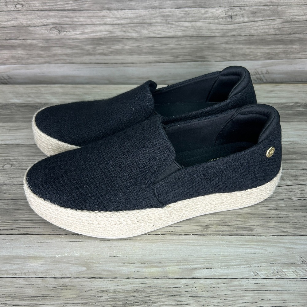 Skechers Martha Stewart Shoes Womens Size 9 Black Espadrille Slip On Platform - Picture 2 of 10